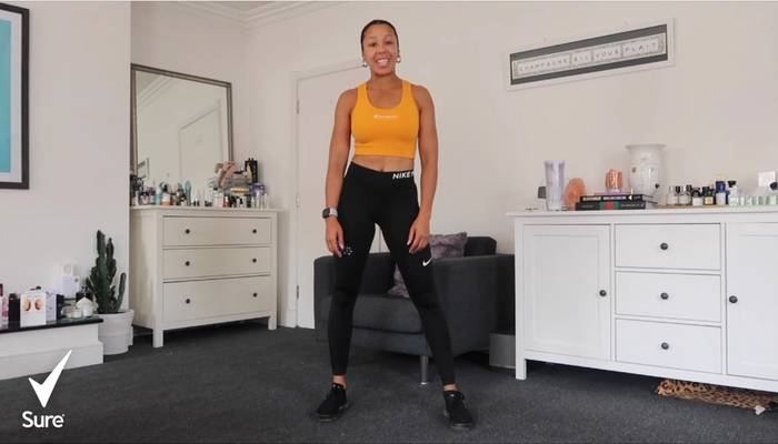 A view of Zoe Lou the workout champion in her Livingroom